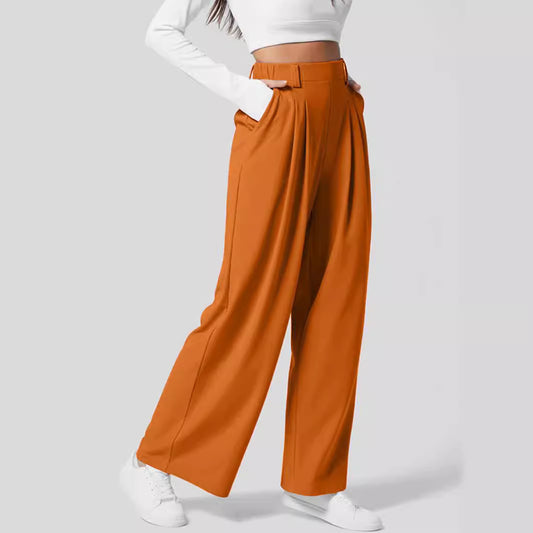 Waffle Knit Wide-Leg Pants